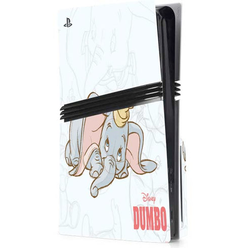 Disney Dumbo Classic sketched portrait PS5 Pro Disk Console Skin
