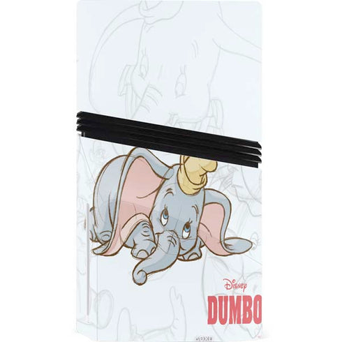 Disney Dumbo Classic sketched portrait PS5 Pro Disk Console Skin