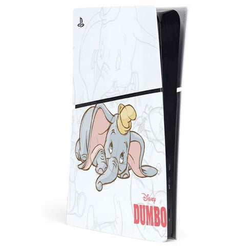 Disney Dumbo Classic sketched portrait PS5 Slim Digital Edition Console Skin