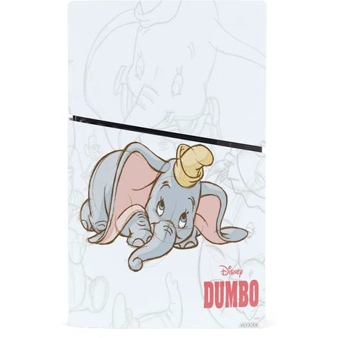 Disney Dumbo Classic sketched portrait PS5 Slim Digital Edition Console Skin