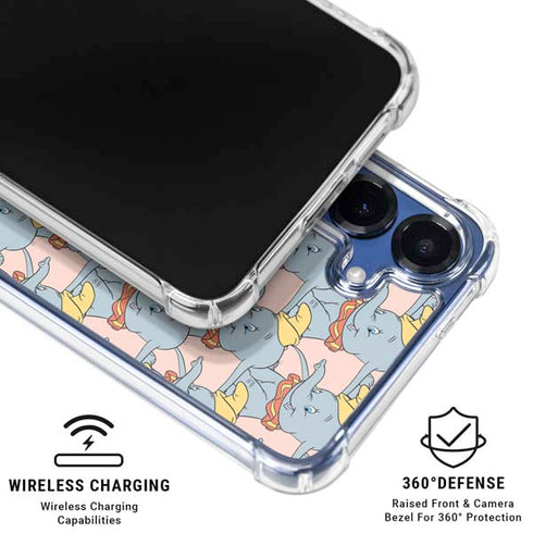 Disney Dumbo Face Pattern Galaxy S25 Plus Clear Case