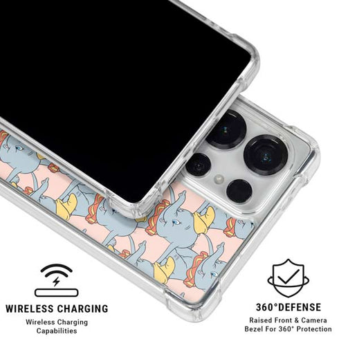 Disney Dumbo Face Pattern Galaxy S25 Ultra Clear Case