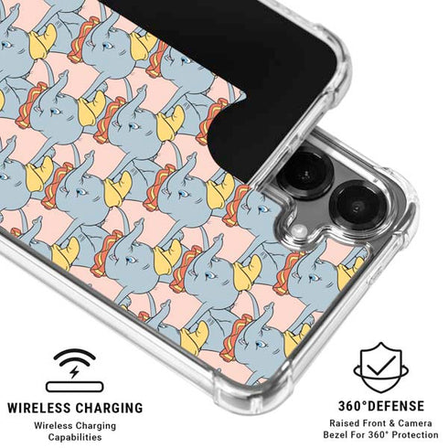 Disney Dumbo Face Pattern Galaxy S26 Plus Clear Case