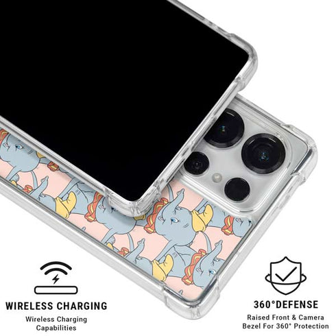 Disney Dumbo Face Pattern Galaxy S26 Ultra Clear Case