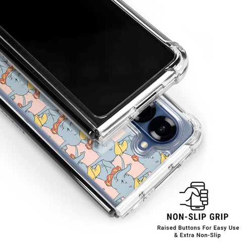 Disney Dumbo Face Pattern Galaxy Z Fold6 Clear Case