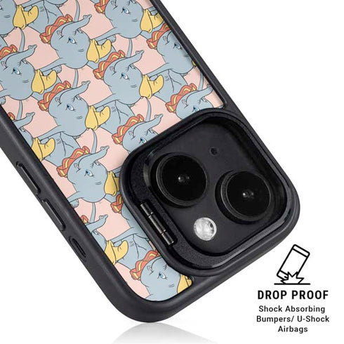 Disney Dumbo Face Pattern iPhone 15 Kickstand Case