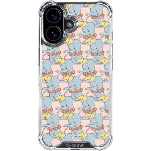 Disney Dumbo Face Pattern iPhone 16 Clear Case