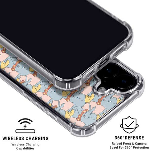 Disney Dumbo Face Pattern iPhone 17 Clear Case
