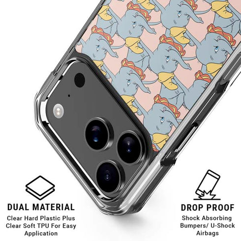 Disney Dumbo Face Pattern iPhone 18 Pro Clear Case