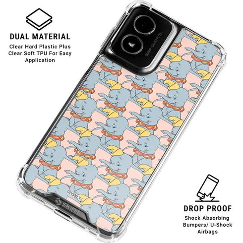 Disney Dumbo Face Pattern Moto G Power 5G (2024) Clear Case