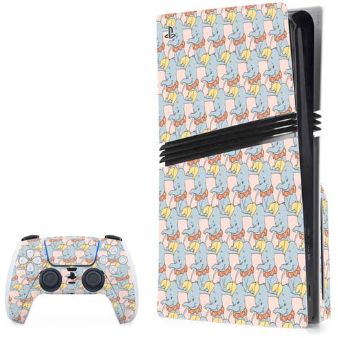 Disney Dumbo Face Pattern PS5 Pro Disk Bundle Skin