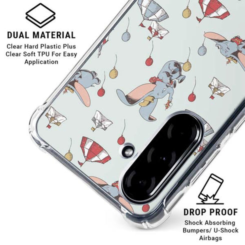 Disney Dumbo Vintage Pattern Galaxy A36 5G Clear Case