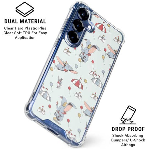 Disney Dumbo Vintage Pattern Galaxy S25 Clear Case