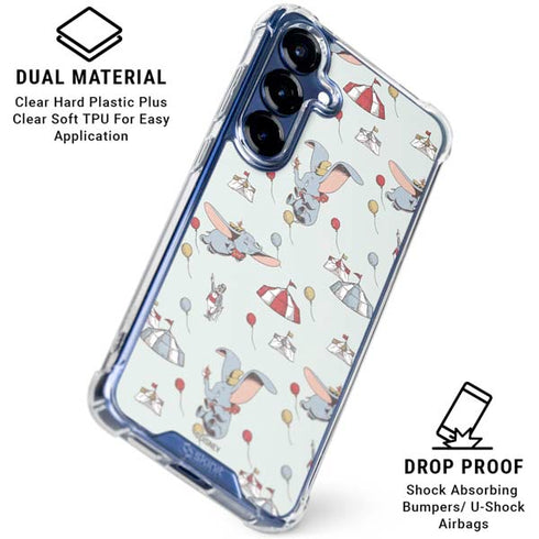 Disney Dumbo Vintage Pattern Galaxy S25 Plus Clear Case