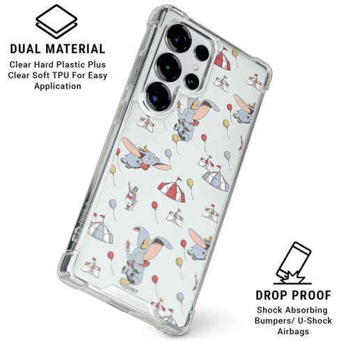 Disney Dumbo Vintage Pattern Galaxy S25 Ultra Clear Case