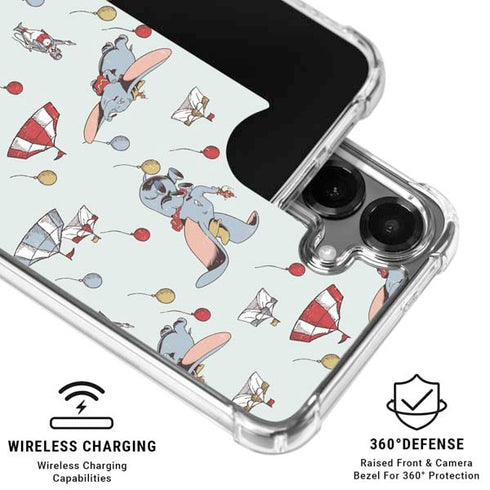 Disney Dumbo Vintage Pattern Galaxy S26 Clear Case