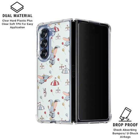 Disney Dumbo Vintage Pattern Galaxy Z Fold6 Clear Case
