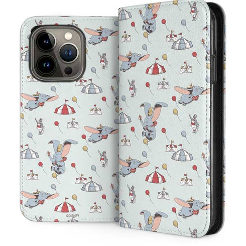 Disney Dumbo Vintage Pattern iPhone 14 Pro Folio Case