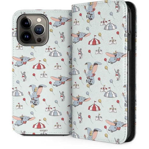 Disney Dumbo Vintage Pattern iPhone 14 Pro Max Folio Case