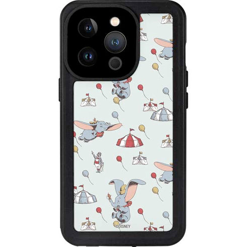 Disney Dumbo Vintage Pattern iPhone 15 Pro Waterproof Case