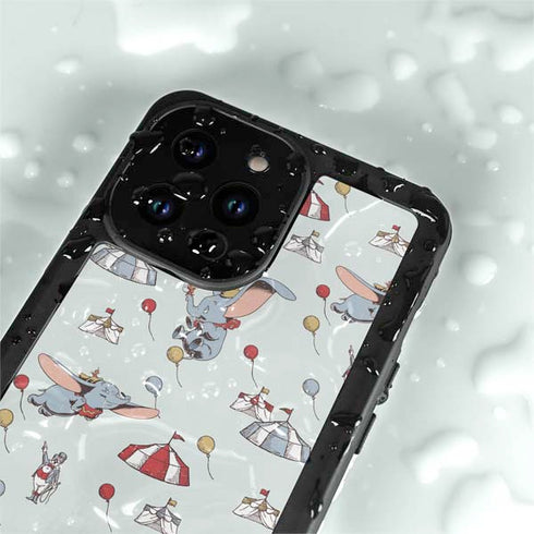 Disney Dumbo Vintage Pattern iPhone 15 Pro Waterproof Case