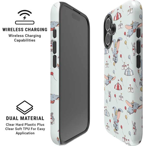 Disney Dumbo Vintage Pattern iPhone 16 Plus Magsafe Impact Case