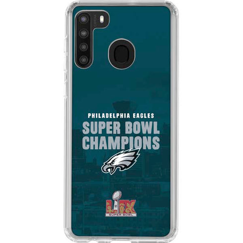 NFL Philadelphia Eagles Super Bowl LIX Champions Galaxy A21 Clear Case