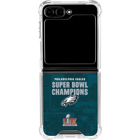 NFL Philadelphia Eagles Super Bowl LIX Champions Galaxy Z Flip5 5G Clear Case