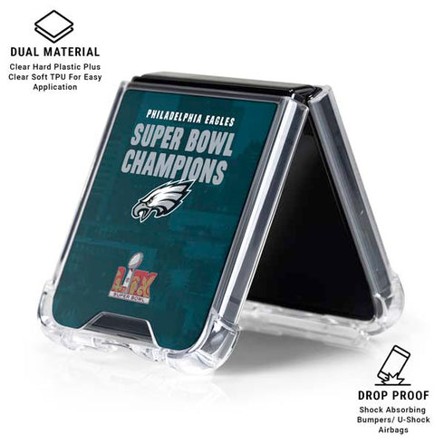 NFL Philadelphia Eagles Super Bowl LIX Champions Galaxy Z Flip6 Clear Case