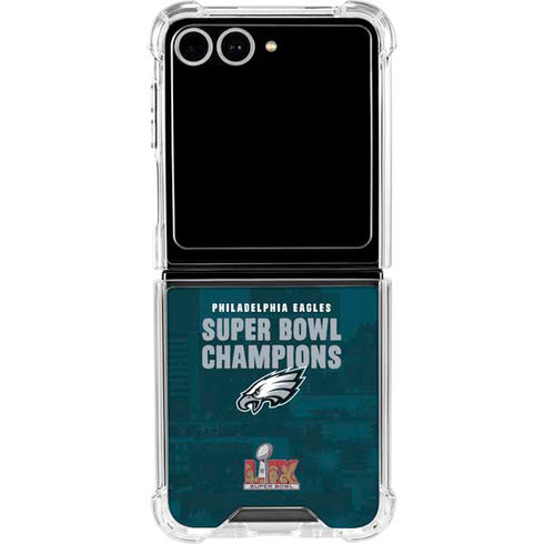NFL Philadelphia Eagles Super Bowl LIX Champions Galaxy Z Flip7 Clear Case