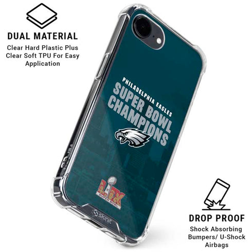 NFL Philadelphia Eagles Super Bowl LIX Champions iPhone 16e Clear Case