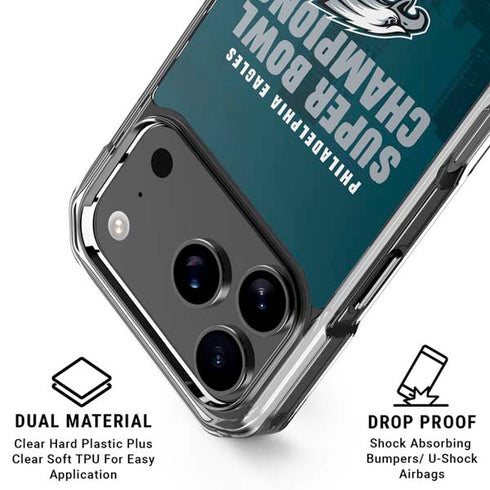 NFL Philadelphia Eagles Super Bowl LIX Champions iPhone 17 Pro Clear Case