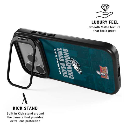 NFL Philadelphia Eagles Super Bowl LIX Champions iPhone 17 Pro Max Kickstand Case