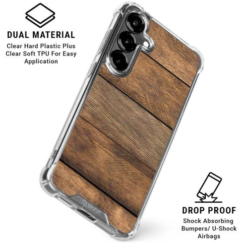 Early American Wood Planks Galaxy S26 Plus Clear Case