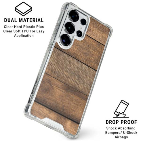 Early American Wood Planks Galaxy S26 Ultra Clear Case