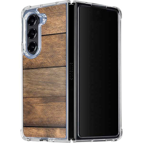 Early American Wood Planks Galaxy Z Fold5 5G Clear Case