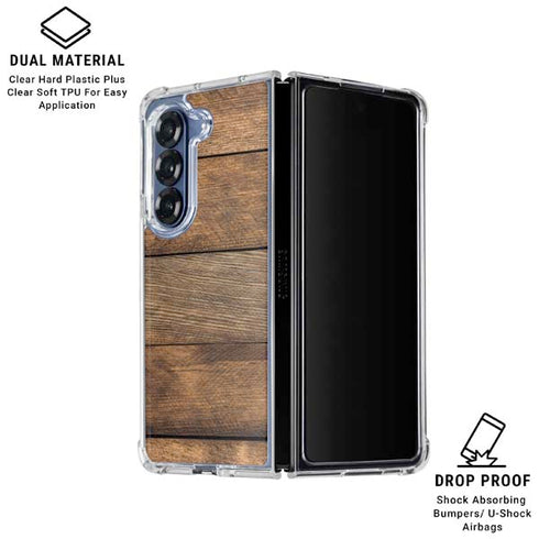 Early American Wood Planks Galaxy Z Fold6 Clear Case