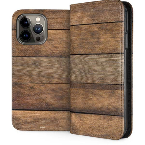 Early American Wood Planks iPhone 13 Pro Max Folio Case