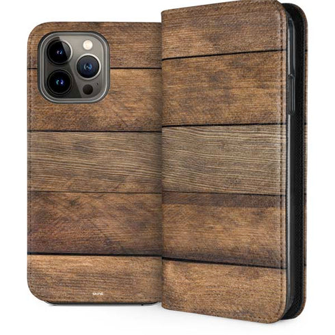 Early American Wood Planks iPhone 14 Pro Max Folio Case
