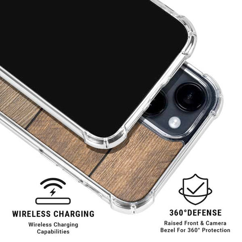 Early American Wood Planks iPhone 15 Clear Case
