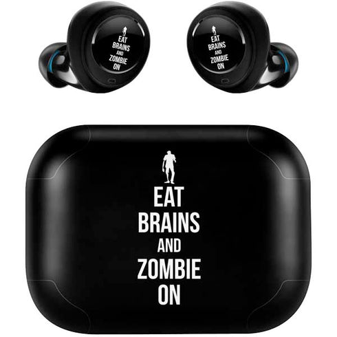 Eat Brains and Zombie On Black Amazon Echo Buds Skin