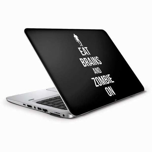 Eat Brains and Zombie On Black HP Elitebook Skin