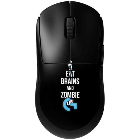 Eat Brains and Zombie On Black G Pro Wireless Gaming Mouse Skin