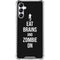 Eat Brains and Zombie On Black Gabb Phone 4 Clear Case