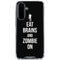 Eat Brains and Zombie On Black Galaxy A36 5G Clear Case