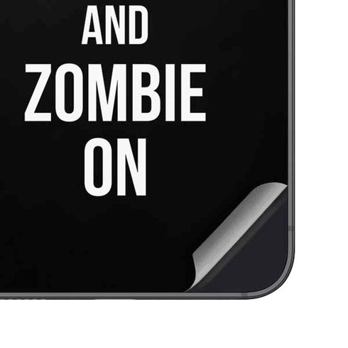 Eat Brains and Zombie On Black Galaxy S24 Plus Skin