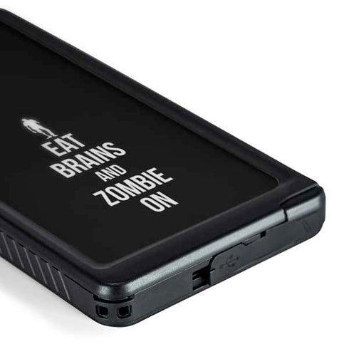 Eat Brains and Zombie On Black Galaxy S24 Ultra Waterproof Case
