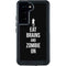 Eat Brains and Zombie On Black Galaxy S24 Waterproof Case