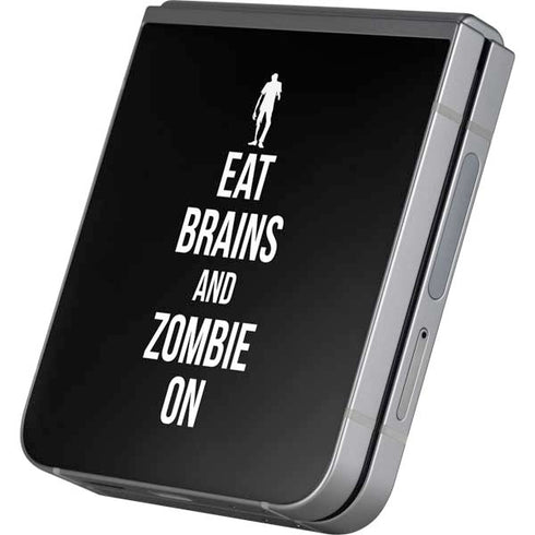 Eat Brains and Zombie On Black Galaxy Z Flip6 Skin