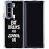 Eat Brains and Zombie On Black Galaxy Z Fold5 5G Clear Case